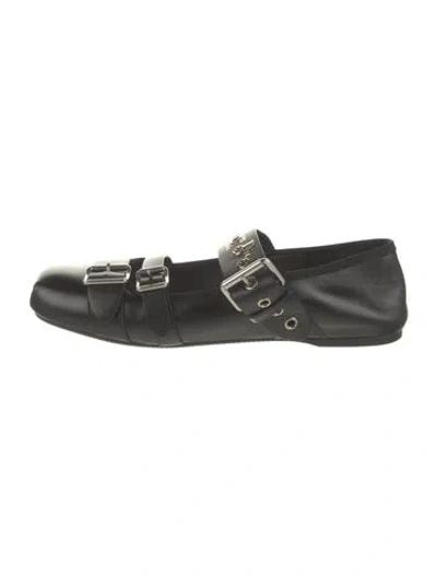 Pre-owned Dior Leather Ballet Flats In Black