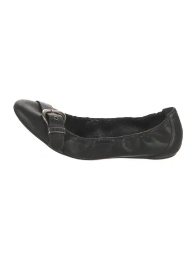 Pre-owned Dior Leather Ballet Flats In Black