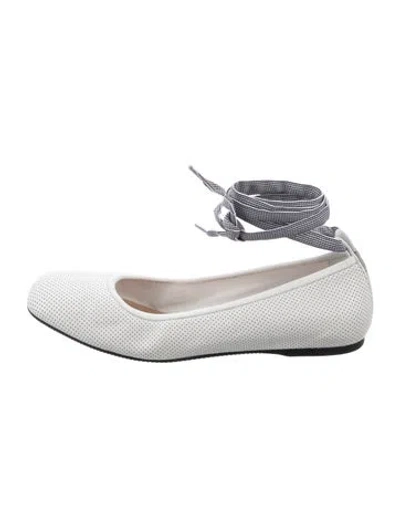 Pre-owned Dior Leather Ballet Flats In Silver