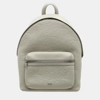 Pre-owned Dior Leather Beige Rider Backpack In White