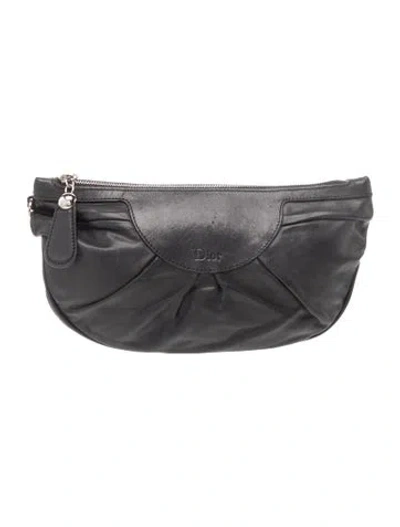 Pre-owned Dior Leather Belt Bag In Black