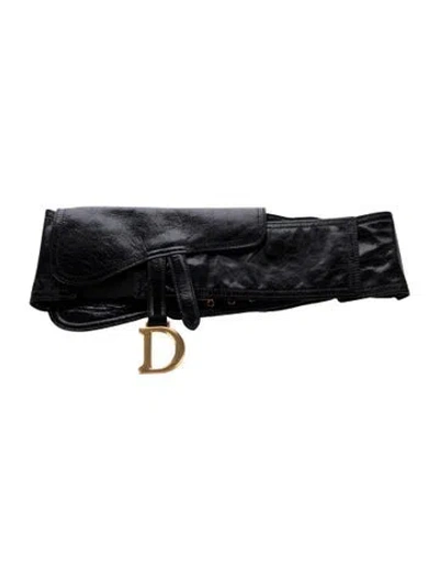 Pre-owned Dior Leather Belt Bag In Black