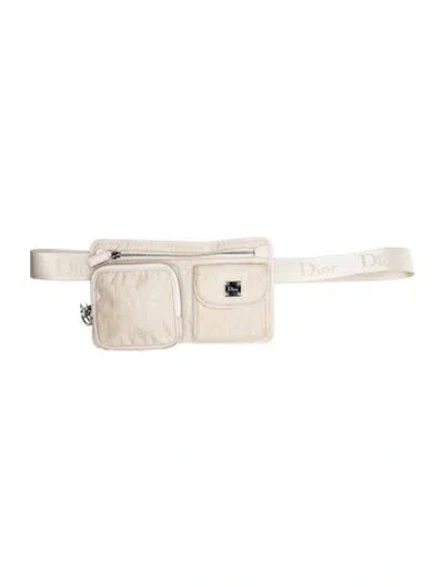 Pre-owned Dior Leather Belt Bag In Neutral