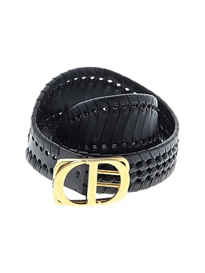 Pre-owned Dior Leather Belt In Black
