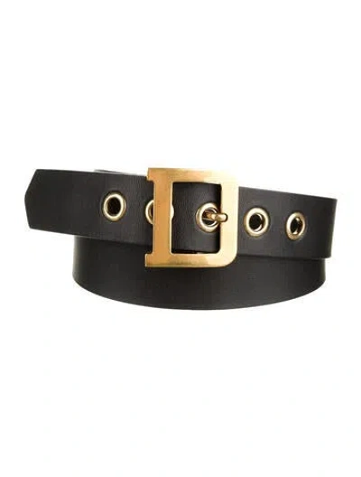 Pre-owned Dior Leather Belt In Black