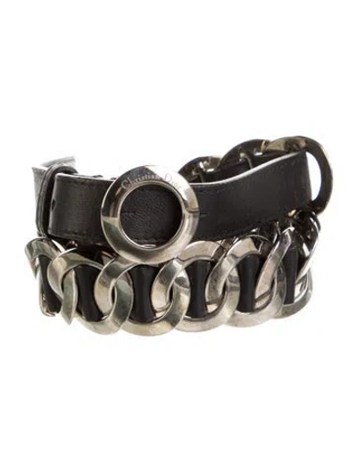 Pre-owned Dior Leather Belt In Black