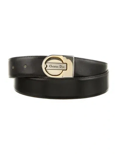 Pre-owned Dior Leather Belt In Black