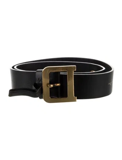 Pre-owned Dior Leather Belt In Black