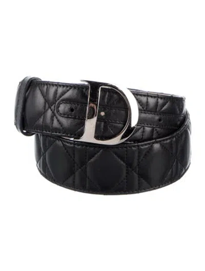 Pre-owned Dior Leather Belt In Black
