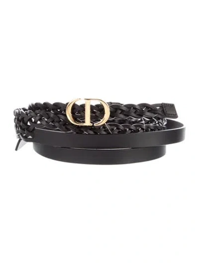 Pre-owned Dior Leather Belt In Black