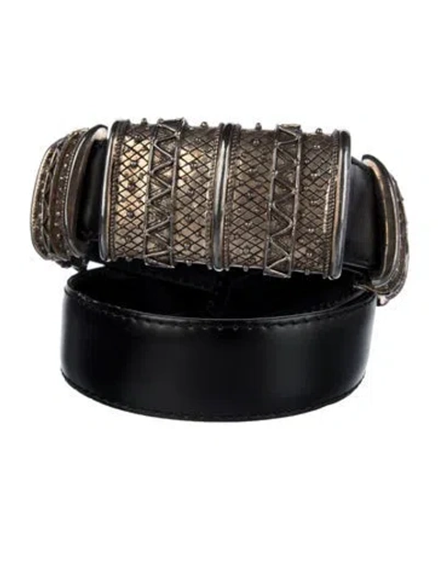 Pre-owned Dior Leather Belt In Black
