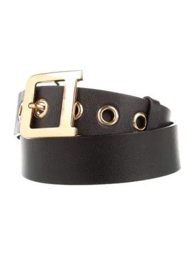 Pre-owned Dior Leather Belt In Black