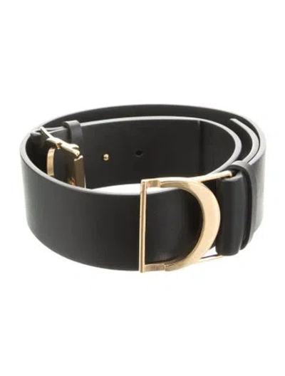 Pre-owned Dior Leather Belt In Black
