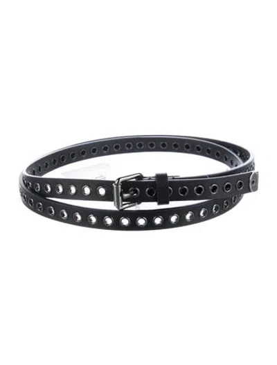 Pre-owned Dior Leather Belt In Black
