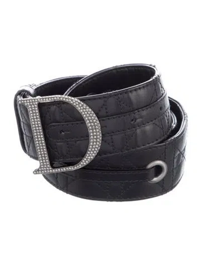 Pre-owned Dior Leather Belt In Black