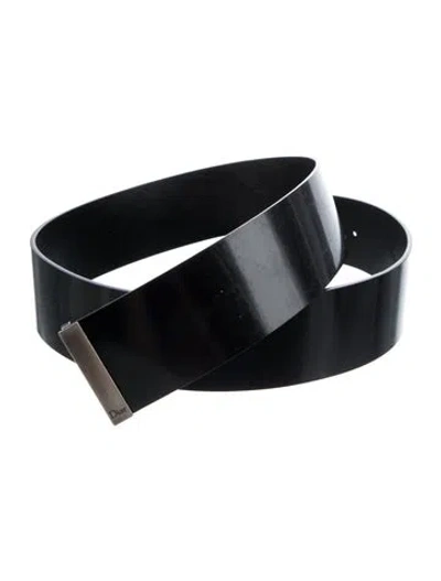 Pre-owned Dior Leather Belt In Black