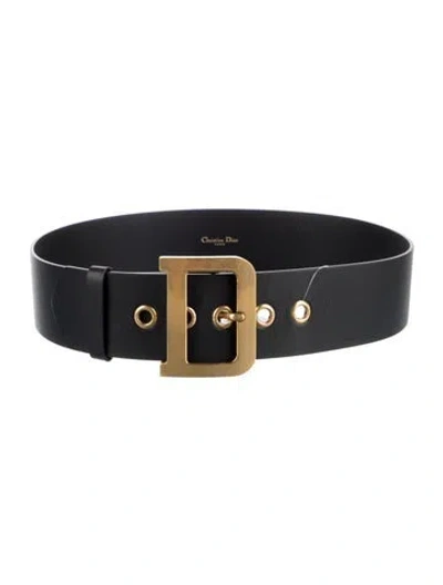Pre-owned Dior Leather Belt In Black