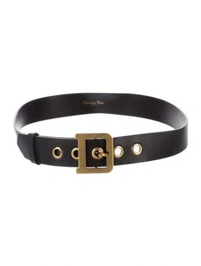Pre-owned Dior Leather Belt In Black