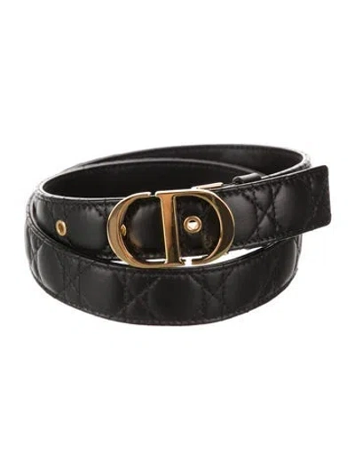 Pre-owned Dior Leather Belt In Black