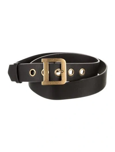 Pre-owned Dior Leather Belt In Black