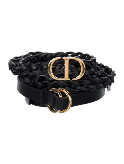 Pre-owned Dior Leather Belt In Black