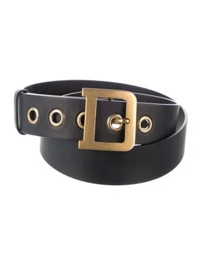 Pre-owned Dior Leather Belt In Black