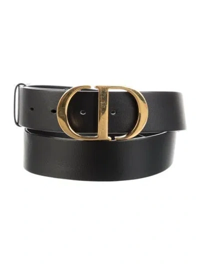 Pre-owned Dior Leather Belt In Black