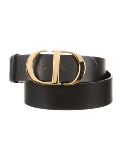 Pre-owned Dior Leather Belt In Black