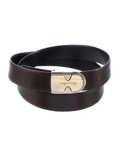Pre-owned Dior Leather Belt In Brown