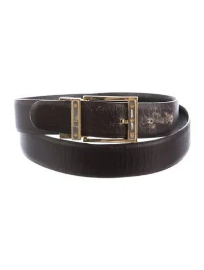 Pre-owned Dior Leather Belt In Brown