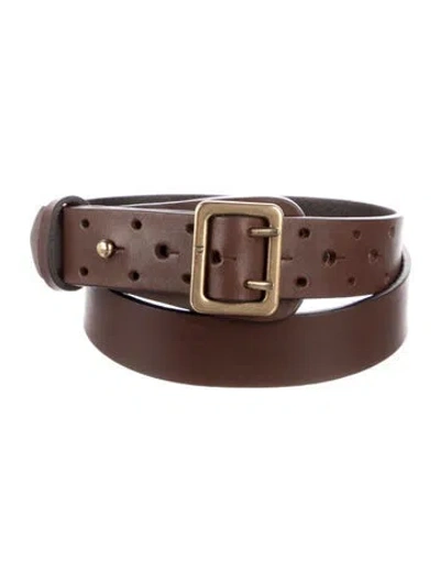 Pre-owned Dior Leather Belt In Brown