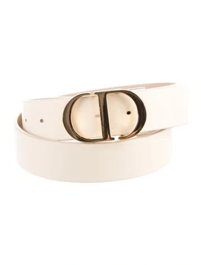 Pre-owned Dior Leather Belt In Neutral