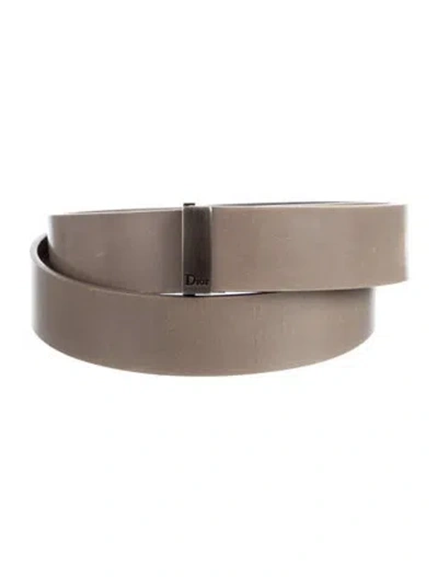 Pre-owned Dior Leather Belt In Neutrals