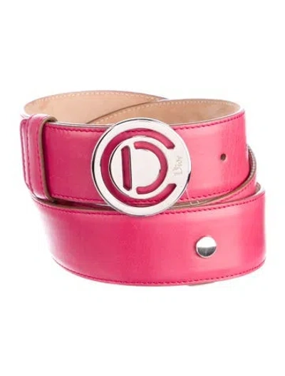 Pre-owned Dior Leather Belt In Pink