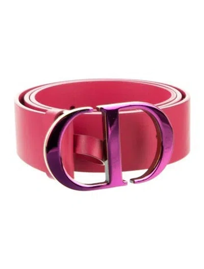 Pre-owned Dior Leather Belt In Pink