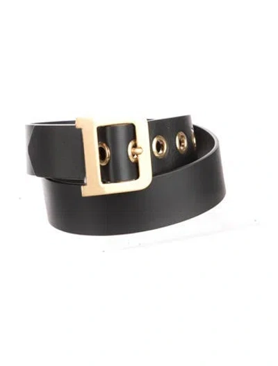 Pre-owned Dior Leather Belt W/ Tags In Black