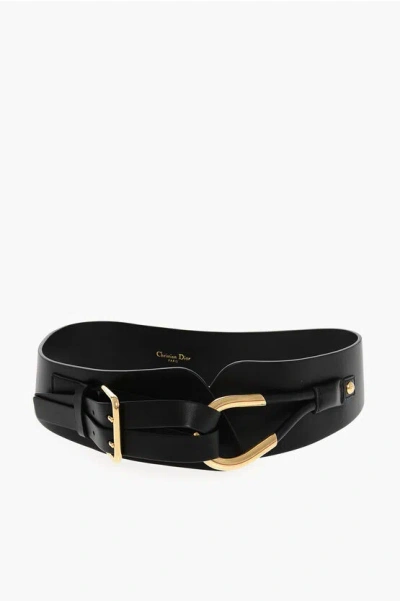 Dior Leather Belt With Golden Details 70mm