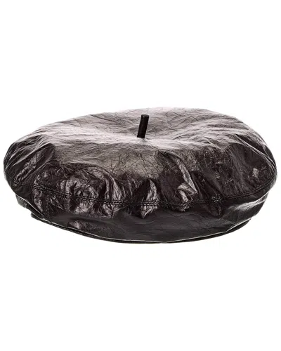 Dior Leather Beret In Black