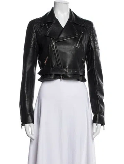Pre-owned Dior Leather Biker Jacket In Black