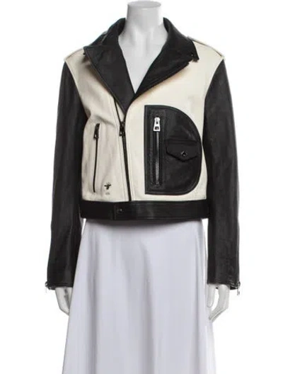 Pre-owned Dior Leather Biker Jacket In Black