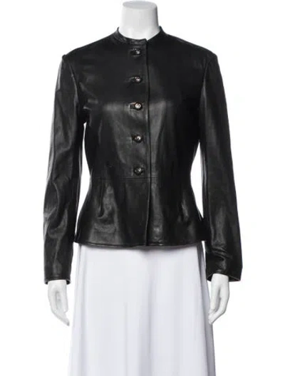 Pre-owned Dior Leather Biker Jacket W/ Tags In Black