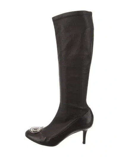 Pre-owned Dior Leather Boots In Black