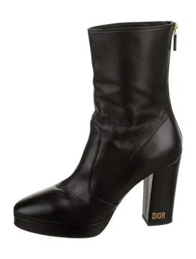 Pre-owned Dior Leather Boots In Black