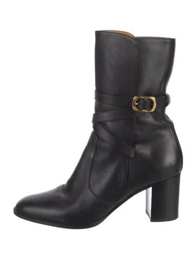 Pre-owned Dior Leather Boots In Black