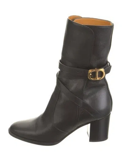 Pre-owned Dior Leather Boots In Black