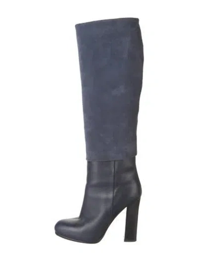 Pre-owned Dior Leather Boots In Blue