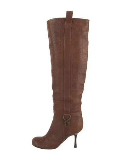 Pre-owned Dior Leather Boots In Brown