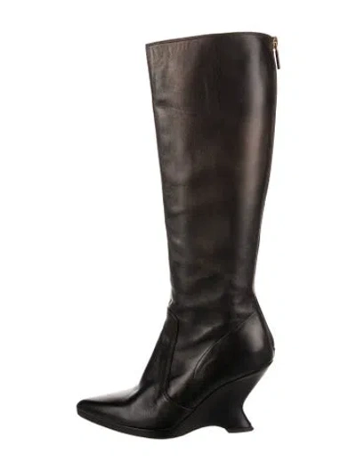 Pre-owned Dior Leather Boots In Brown
