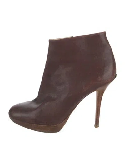 Pre-owned Dior Leather Boots In Brown