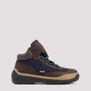 Dior Logo Round Head Lacing Splicing Boots In Brown Blue